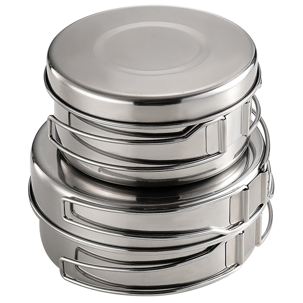 Camping Cooking Pot Stainless Steel - 1 ensemble de vaisselle de camping