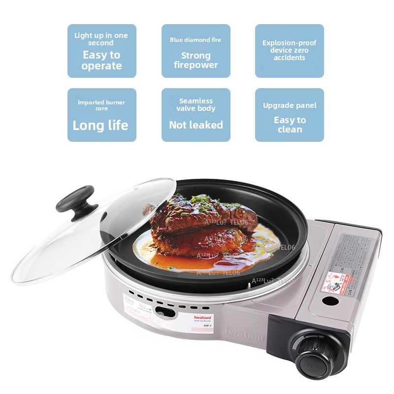 Camping Cooking Stove - Réchaud à gaz portable coupe-vent, brûleur