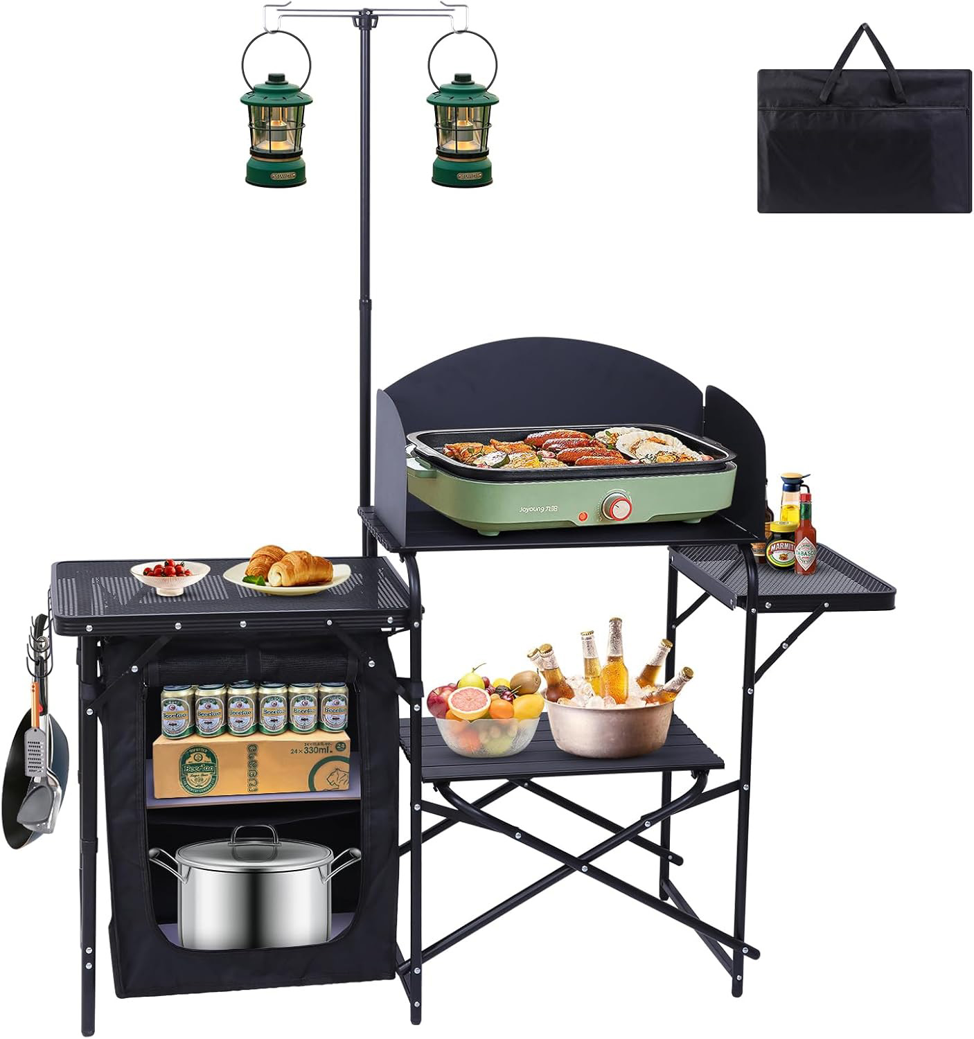 Camping Cooking Table With Windshield - Station de cuisine de camping, table