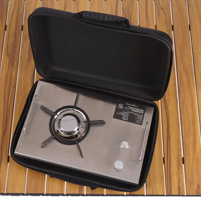 Camping Cooking Table With Windshield - Réchaud à gaz pliable portable d'extérieur,