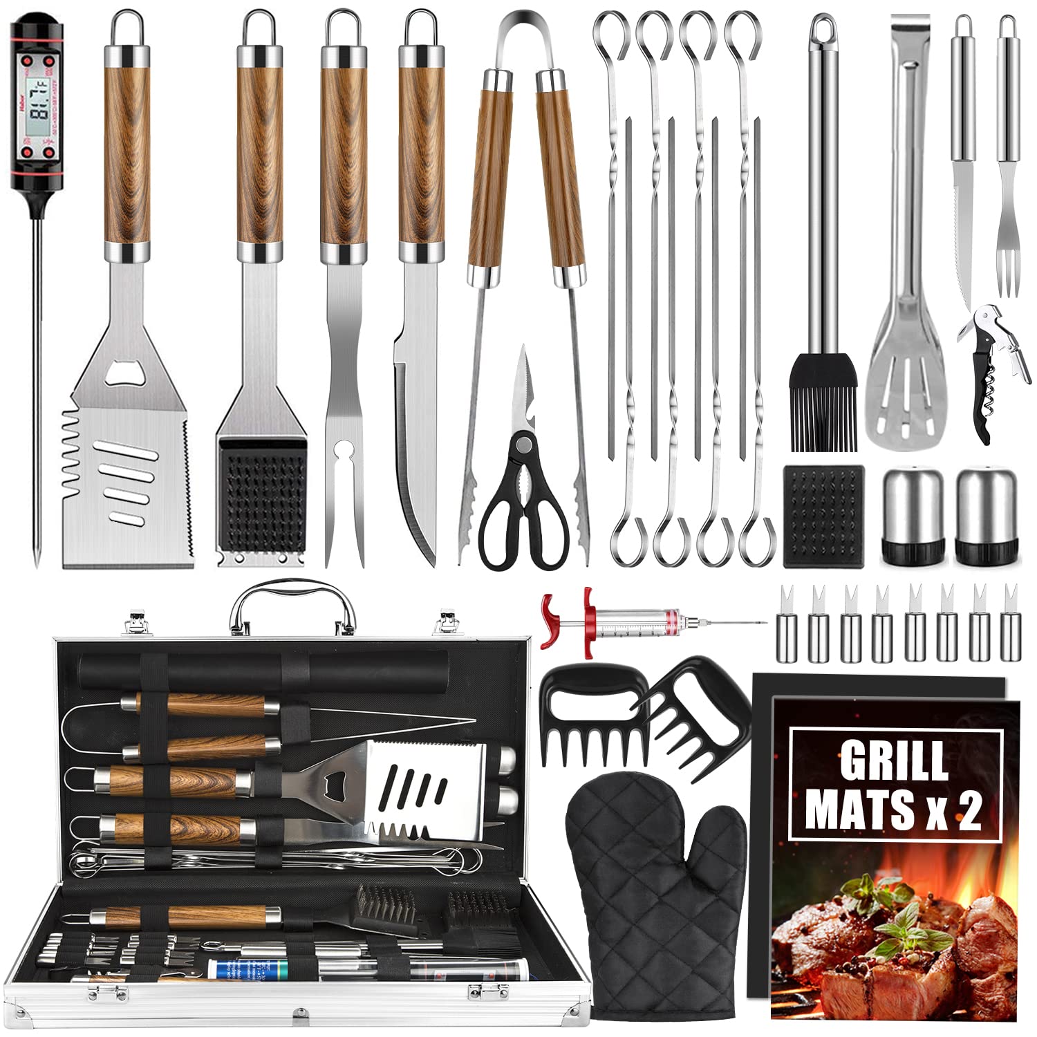 Camping Cooking Accessories Set - Ensemble d'accessoires pour Barbecue, 38 pièces,