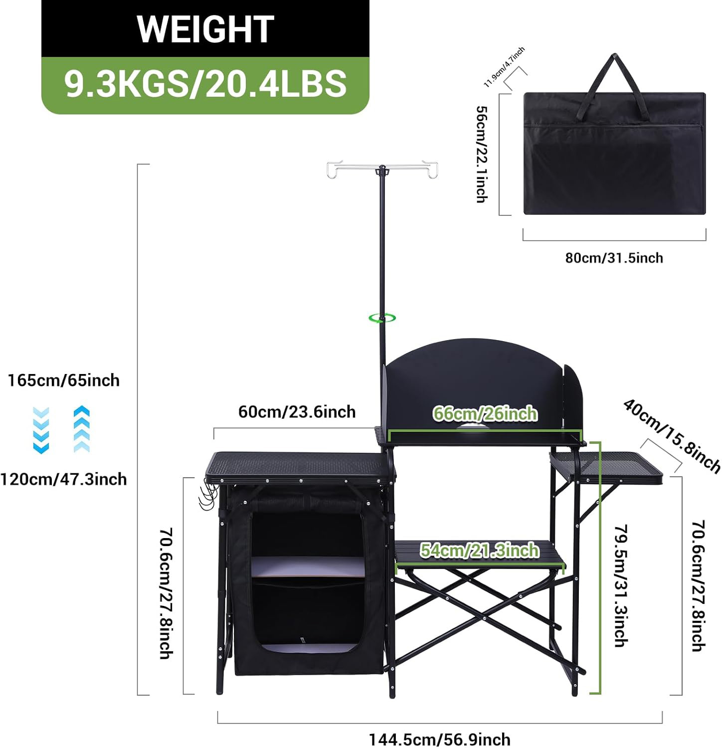 Camping Cooking Table With Windshield - Station de cuisine de camping, table