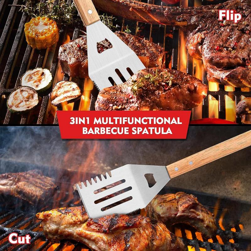 Camping Cooking Accessories Set - Ustensiles de Barbecue en acier inoxydable,
