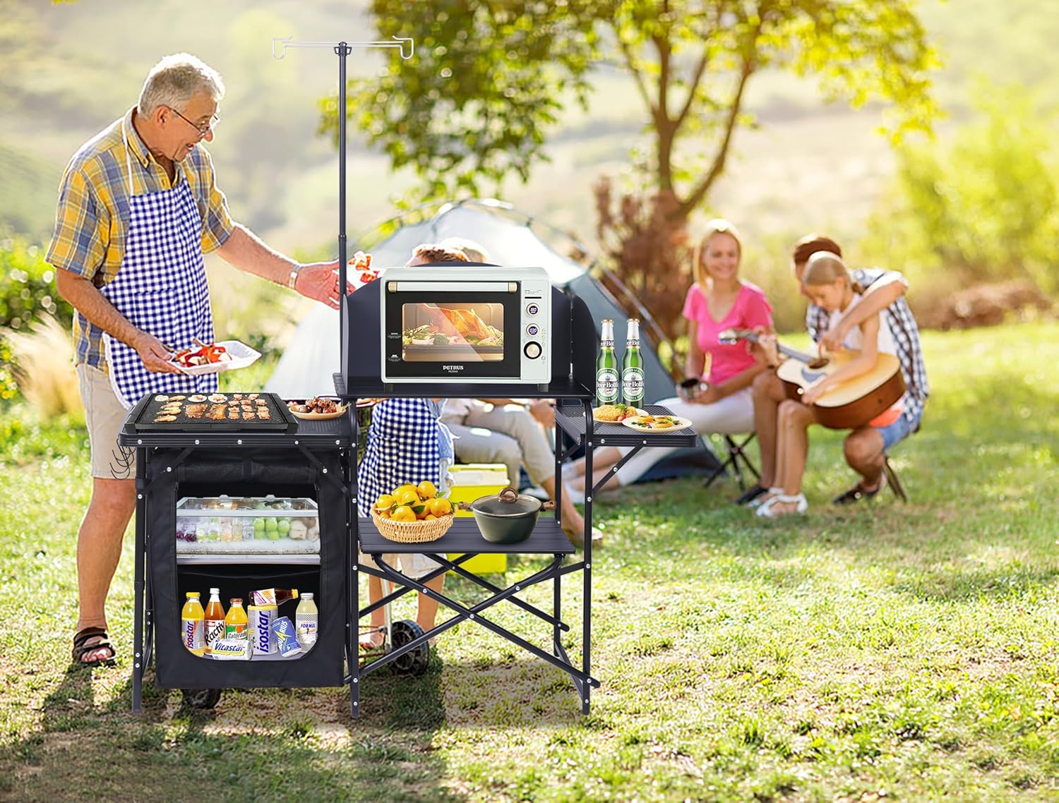 Station de cuisine de camping, - Camping Cooking Table With Windshield avis et prix