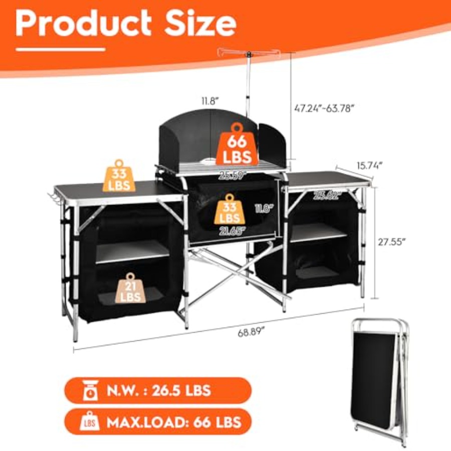 Table de cuisine de camping, s - Camping Cooking Table With Windshield avis et prix