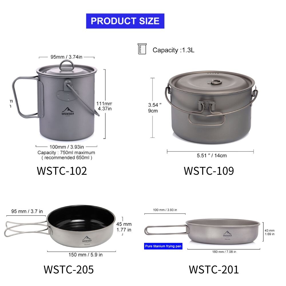ESEA-Batterie de cuisine en ti - Camping Cooking Pot Stainless Steel avis et prix