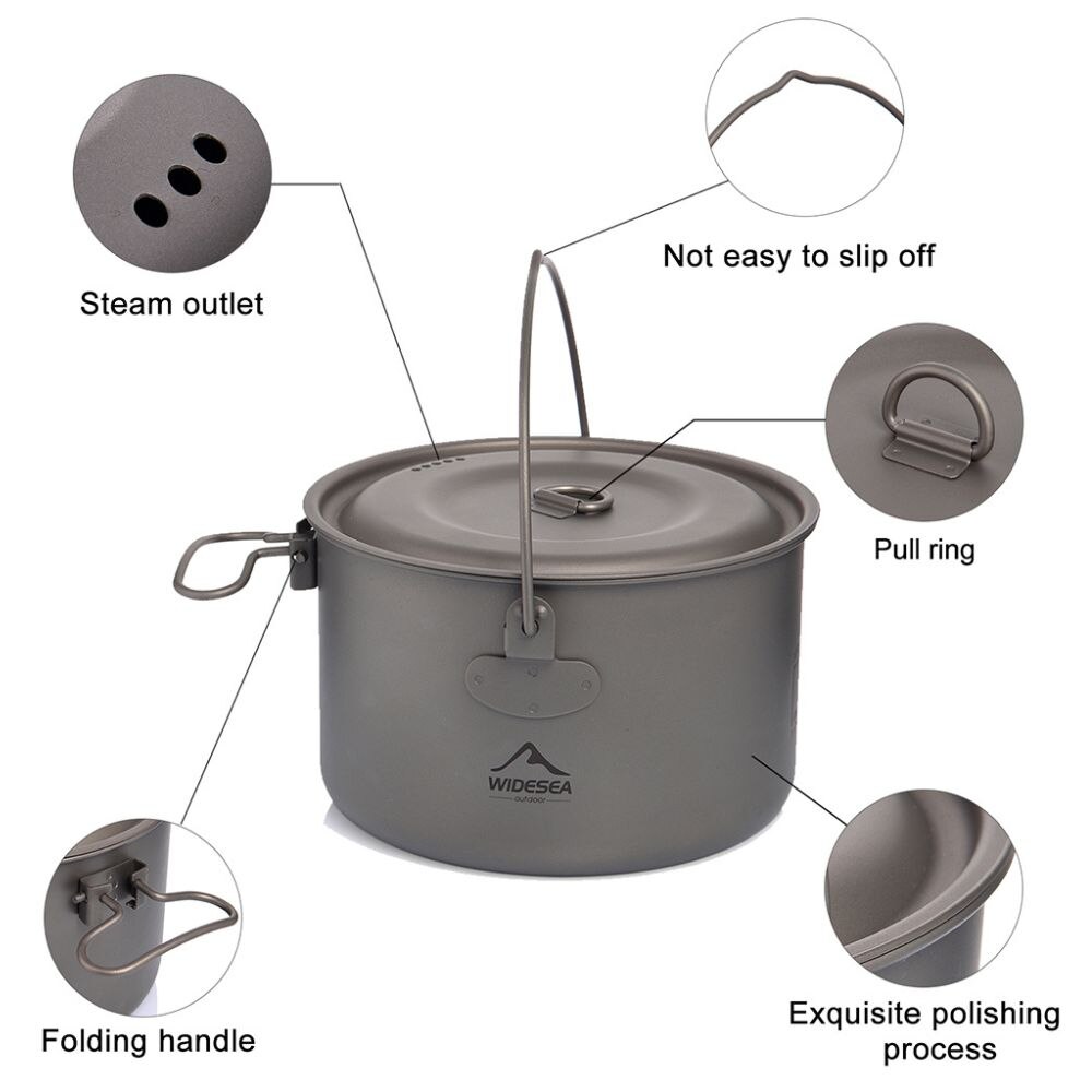 ESEA-Batterie de cuisine en ti - Camping Cooking Pot Stainless Steel avis et prix