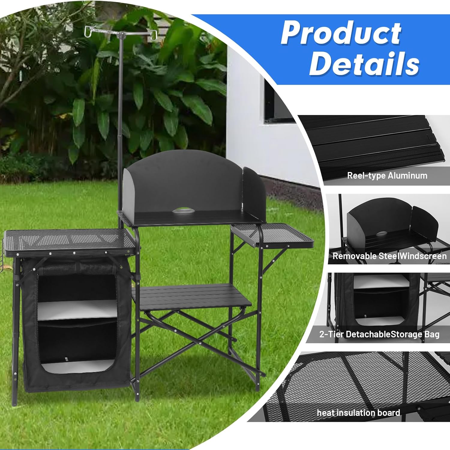 Station de cuisine de camping  - Camping Cooking Table With Windshield avis et prix