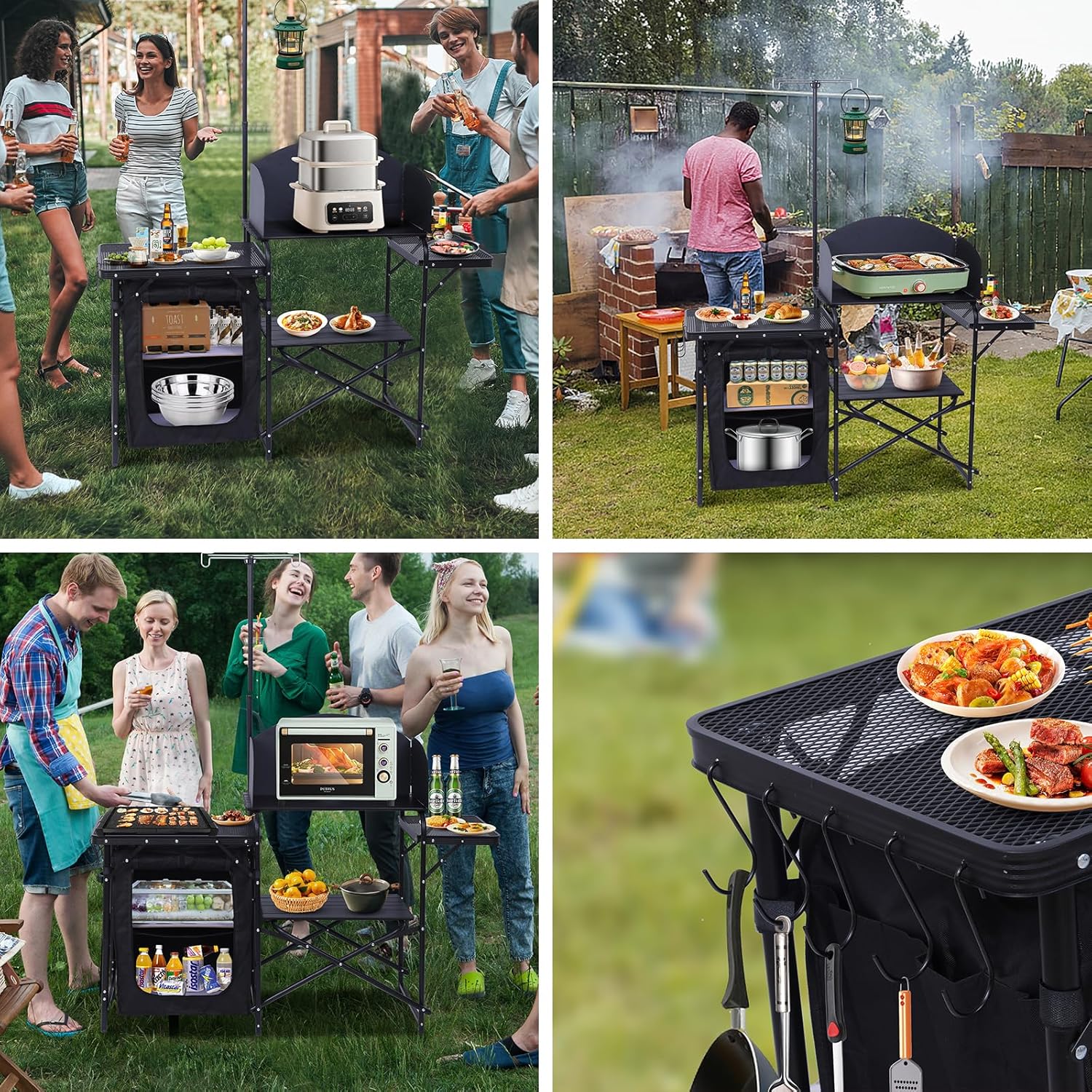 Station de cuisine de camping, - Camping Cooking Table With Windshield avis et prix
